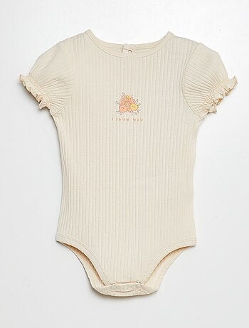 Body côtelé à motif floral