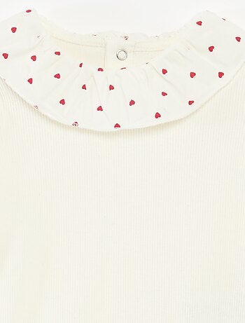 Body côtelé avec collerette