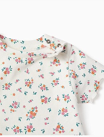 Body côtelé avec motif floral