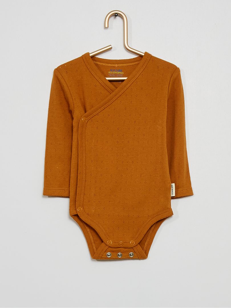 Body en maille côtelée avec imprimé - Ecru - 6.00
