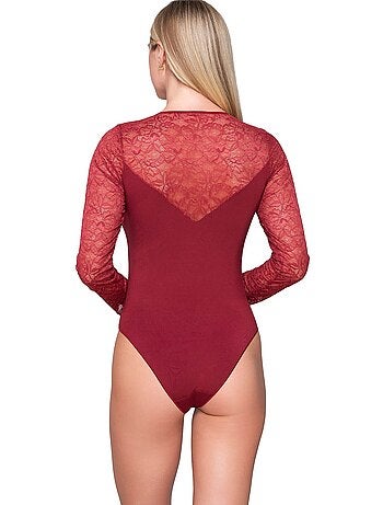 Body dentelle manches longues micro touch lace