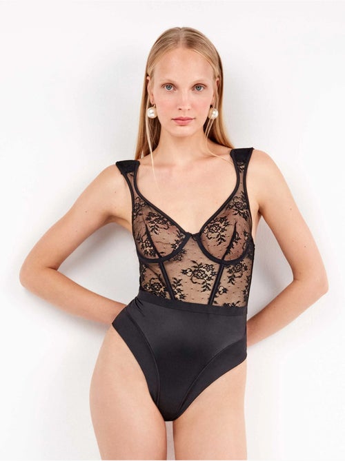 Body dentelle partout épaulettes - Kiabi