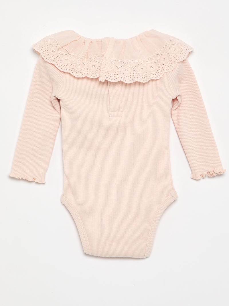 Body 'Disney' avec col brodé Rose - Kiabi