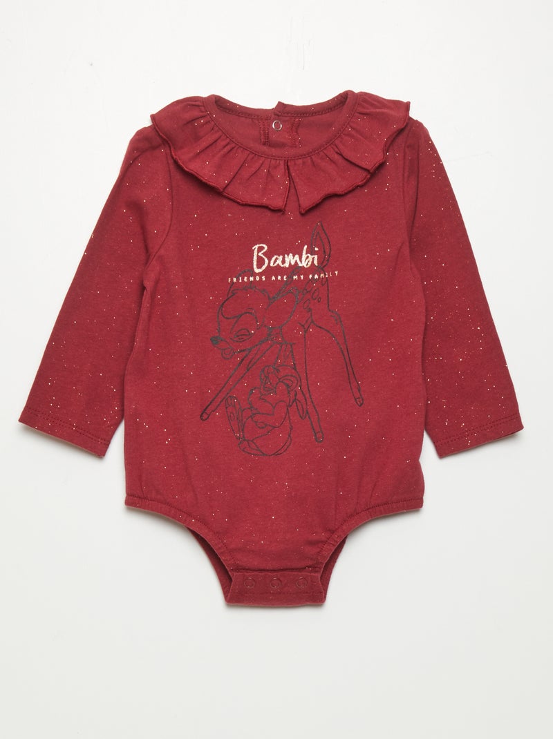 Body 'Disney' manches longues Rouge - Kiabi