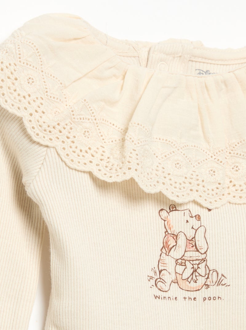 Body 'Disney' met geborduurde kraag Wit - Kiabi