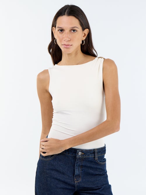 Body dos échancré avec bijou doré - Kiabi