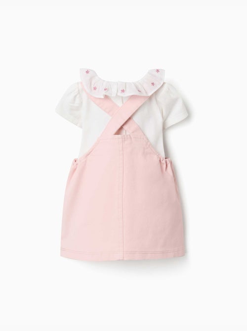 Body en coton et robe chasuble en sergé - Kiabi