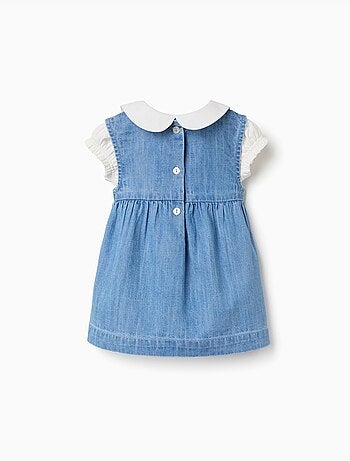 Body en coton + robe en jean sans manches