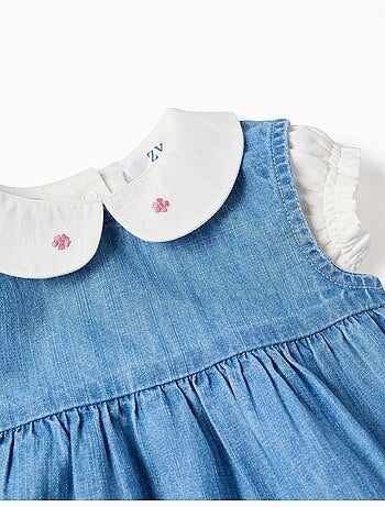Body en coton + robe en jean sans manches