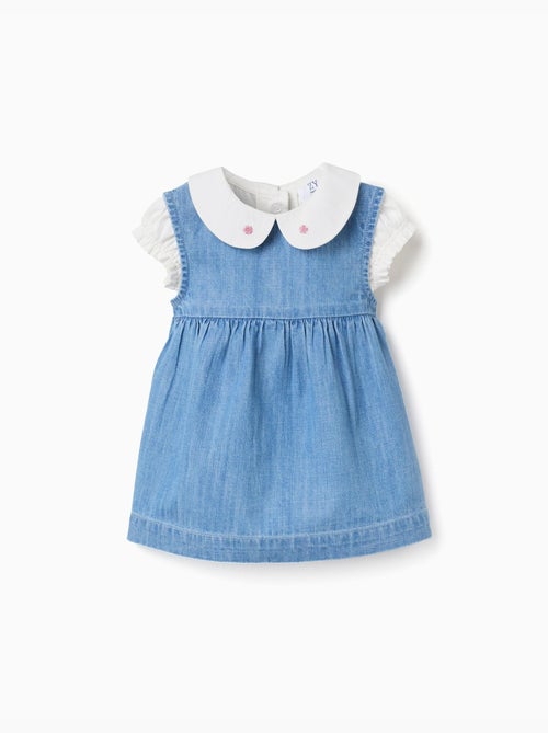 Body en coton + robe en jean sans manches - Kiabi