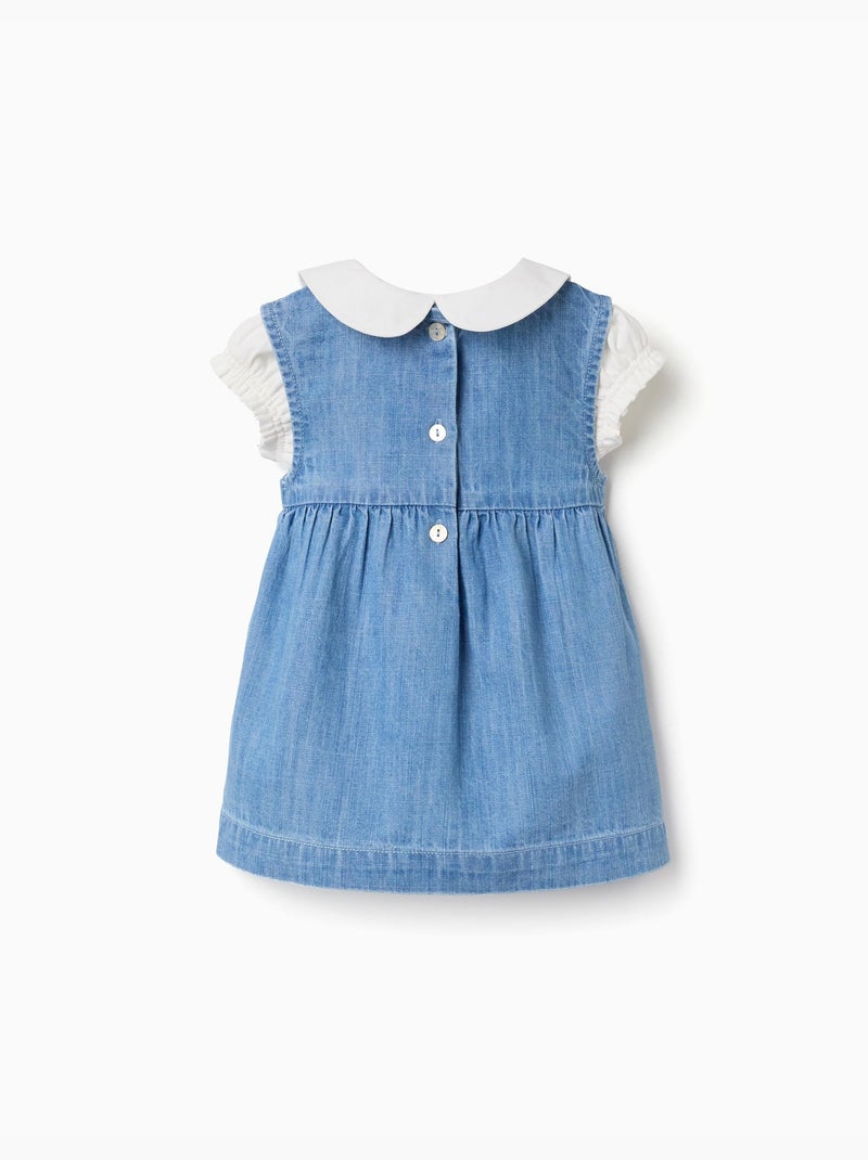 Body en coton + robe en jean sans manches Bleu Bleu - Kiabi