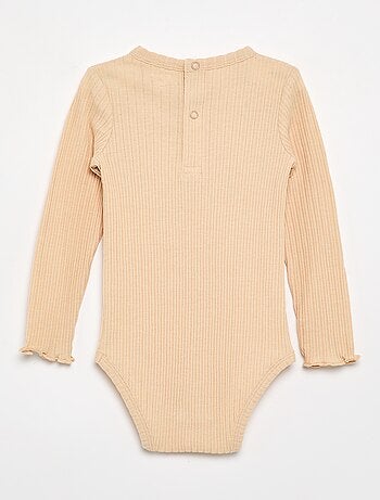Body en maille côtelée avec broderie anglaise