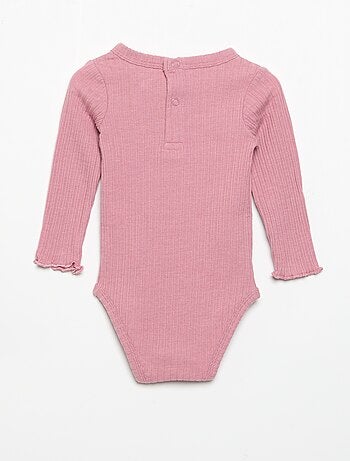 Body en maille côtelée avec broderie anglaise