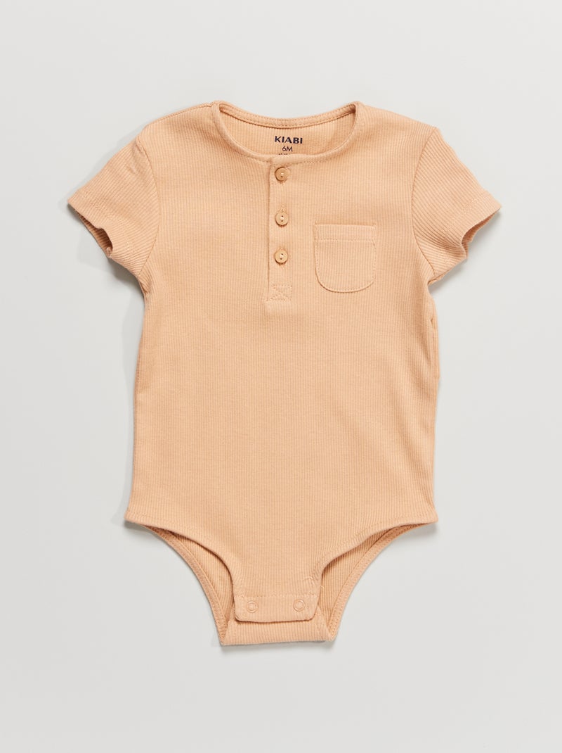 Body en maille côtelée Beige - Kiabi