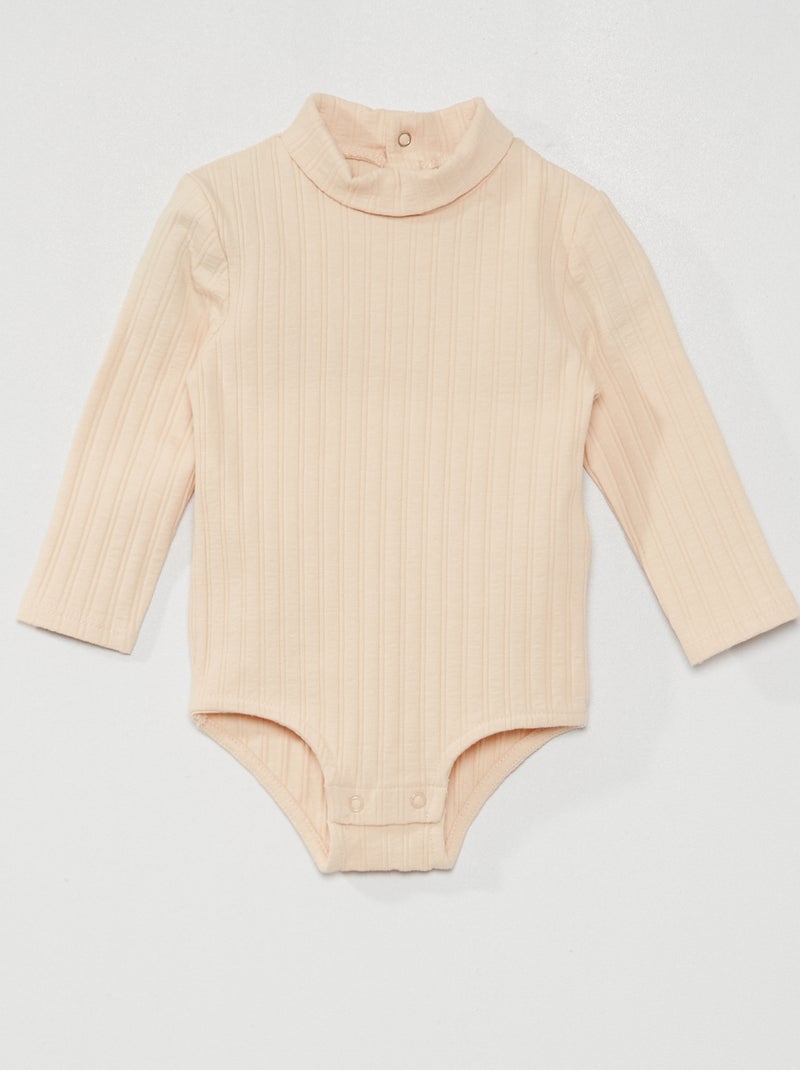 Body en maille côtelée Beige - Kiabi