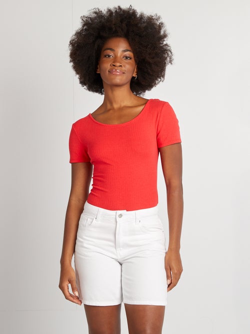 Body en maille côtelée - Kiabi