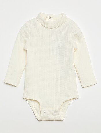 Body en maille pointelle avec col montant