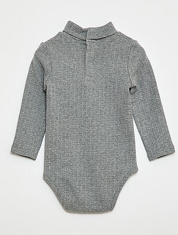Body en maille pointelle avec col montant