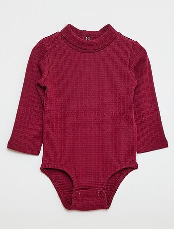 Body en maille pointelle avec col montant