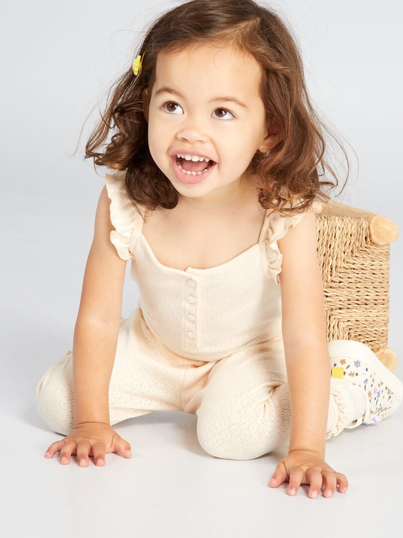 Ensemble 2 Pièces Bébé Fille : Combinaison Manches Longues + Bandeau - Pyjama Ou Tenue De Jour - Tailles 0 à 18 Mois