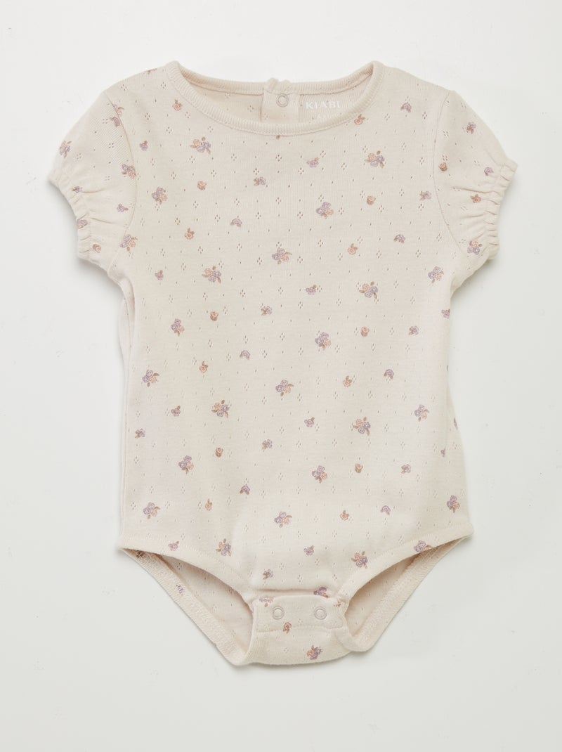 Body en maille pointelle Gris - Kiabi