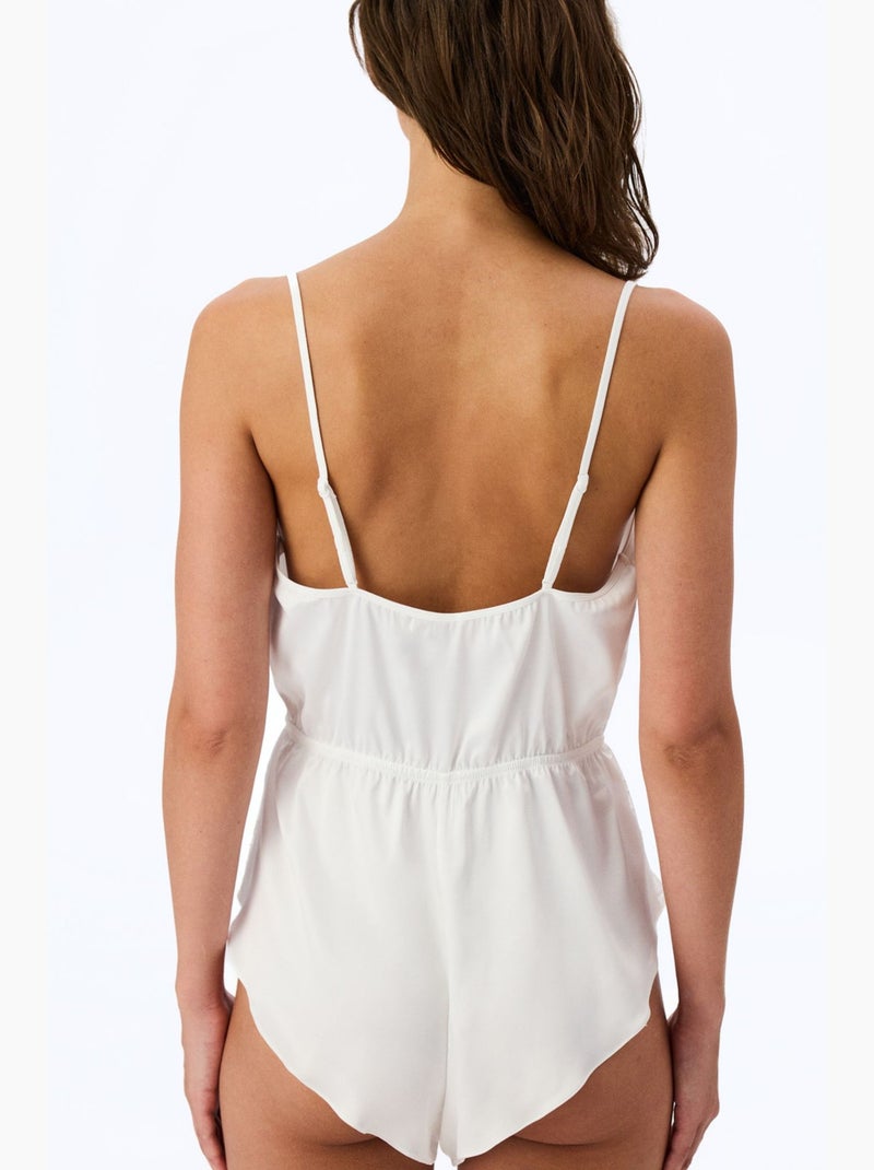 Body en satin froissé froncé penti Blanc - Kiabi