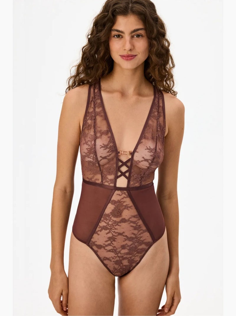 Body femme à bretelles penti Rouge bordeaux - Kiabi
