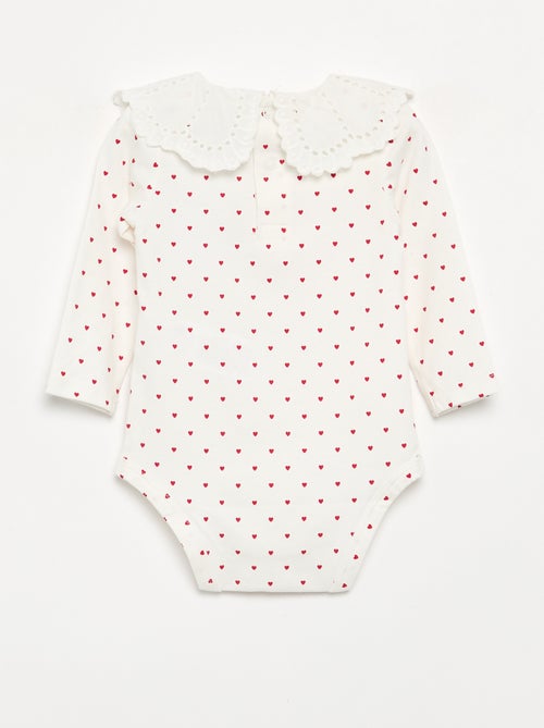 Body imprimé avec col claudine en broderie anglaise - Kiabi