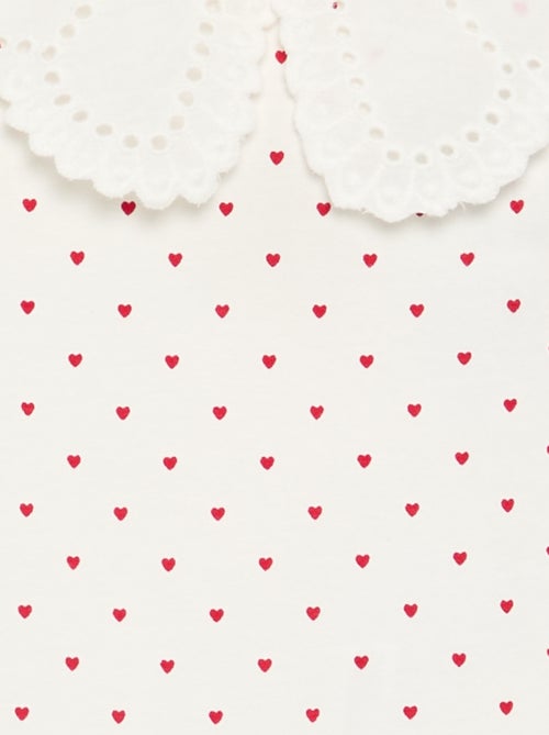 Body imprimé avec col claudine en broderie anglaise - Kiabi