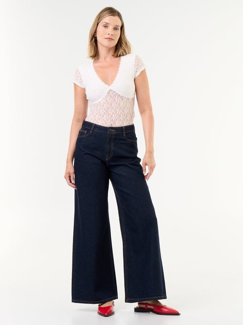 Body manches courtes en dentelle - Kiabi