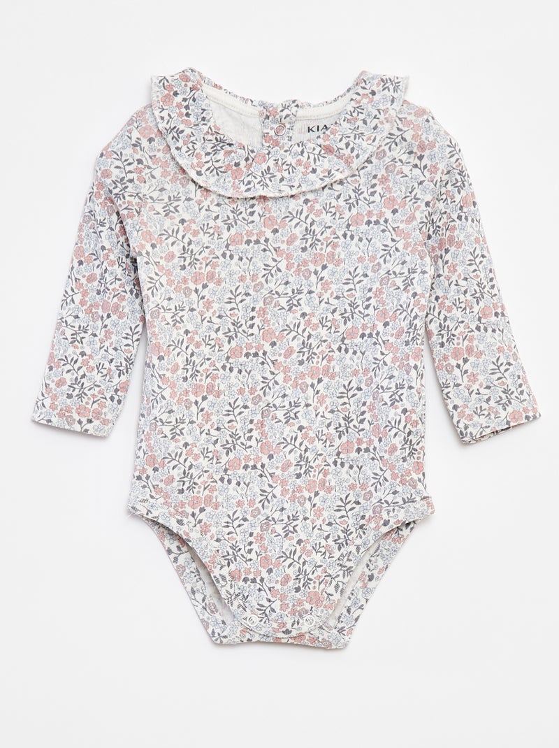 Body manches longues avec collerette Blanc - Kiabi