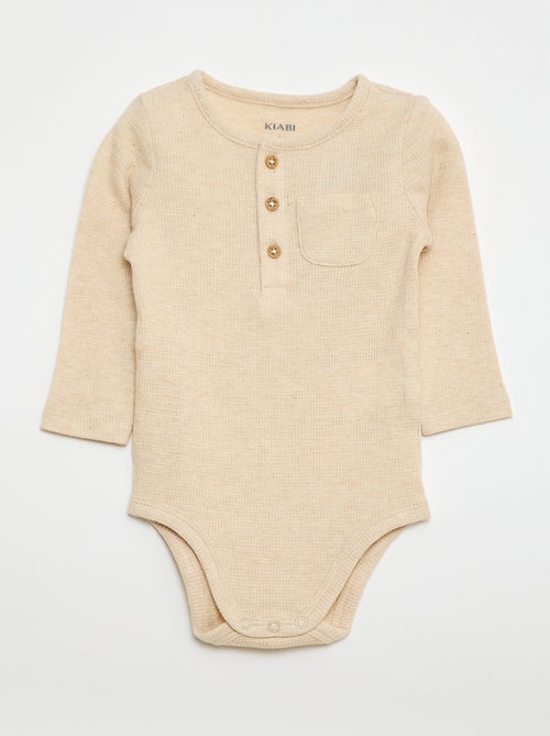 Body manches longues maille gaufrée - Kiabi Body manches longues maille gaufrée - Kiabi