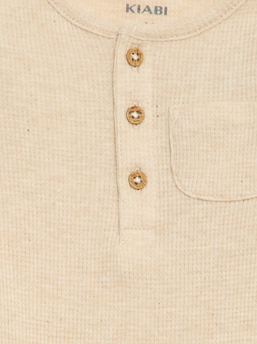 Body manches longues maille gaufrée - Kiabi Body manches longues maille gaufrée - Kiabi