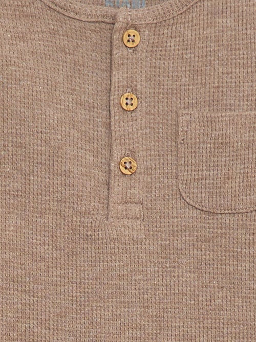 Body manches longues maille gaufrée - Kiabi