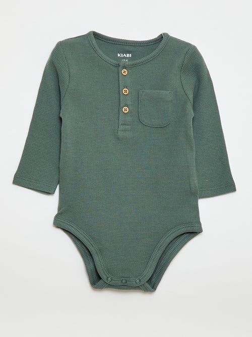 Body manches longues maille gaufrée - Kiabi Body manches longues maille gaufrée - Kiabi