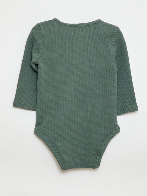 Body manches longues maille gaufrée - Kiabi Body manches longues maille gaufrée - Kiabi