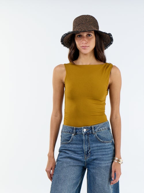 Body met diepe ruguitsnijding en goudkleurig detail - Kiabi