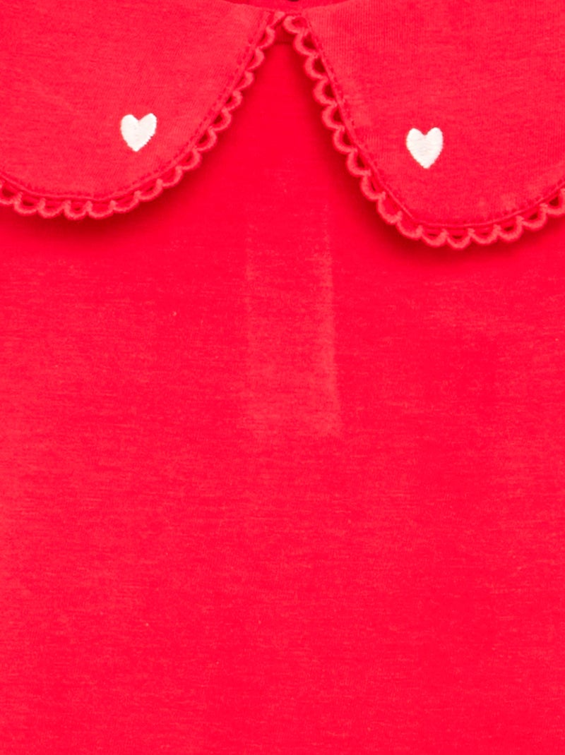Body met fantasie kraag Rood - Kiabi