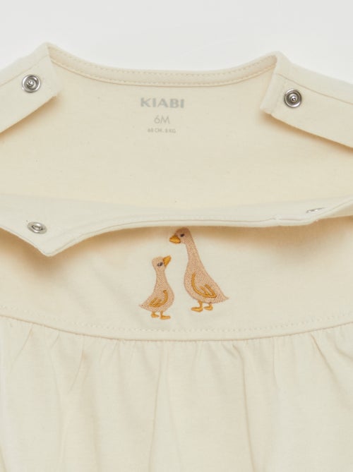 Body met korte mouwen met omslagje en borduursel - Kiabi