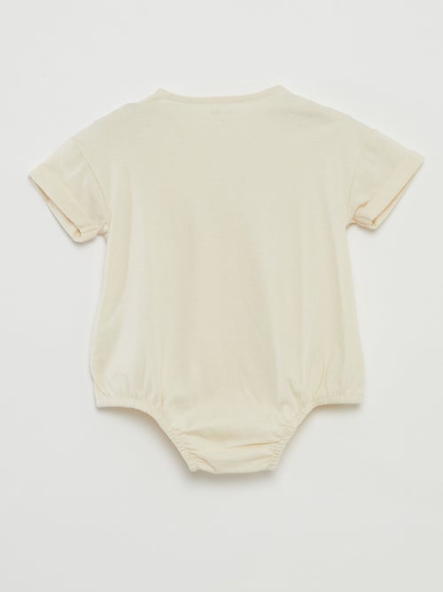 Body met korte mouwen met omslagje en borduursel - Kiabi