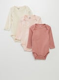 Body met lange mouw en envelophals - Setje van 3 paar ROSE - Kiabi