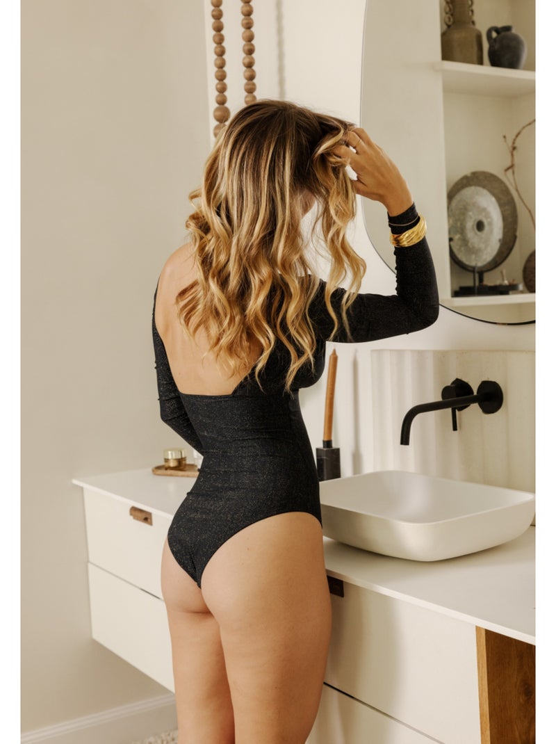 Body met lange mouwen craquante Zwart - Kiabi