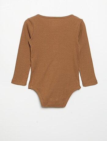 Body met lange mouwen en kraag met knoopsluiting