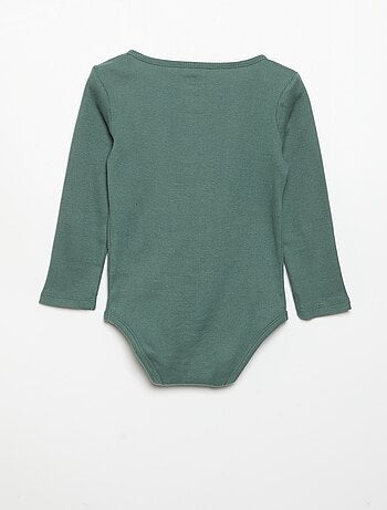 Body met lange mouwen en kraag met knoopsluiting