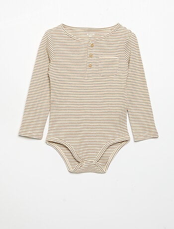 Body met lange mouwen en kraag met knoopsluiting