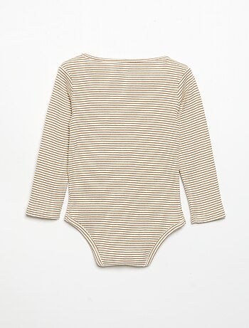 Body met lange mouwen en kraag met knoopsluiting