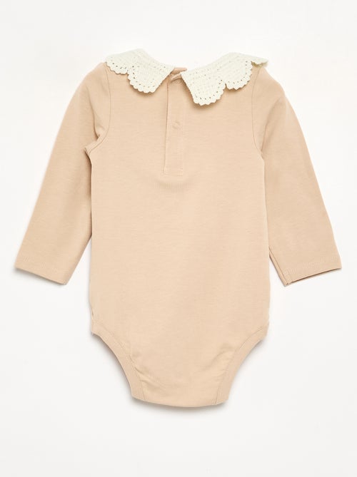 Body met lange mouwen en macramé kraag - Kiabi Body met lange mouwen en macramé kraag - Kiabi