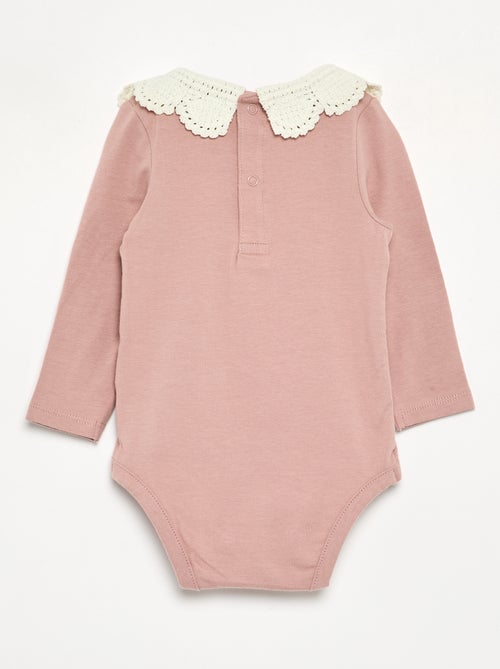 Body met lange mouwen en macramé kraag - Kiabi Body met lange mouwen en macramé kraag - Kiabi