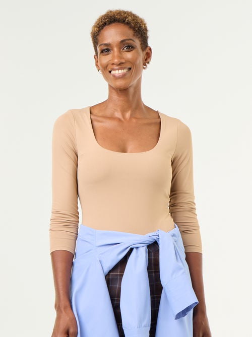 Body met lange mouwen en ronde hals - - Kiabi