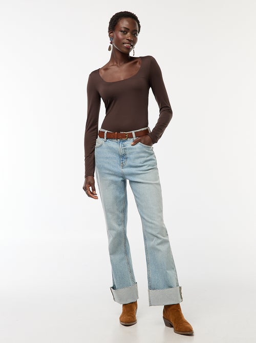 Body met lange mouwen en ronde hals - - Kiabi